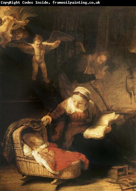 Rembrandt van rijn The Sacred Family with angeles